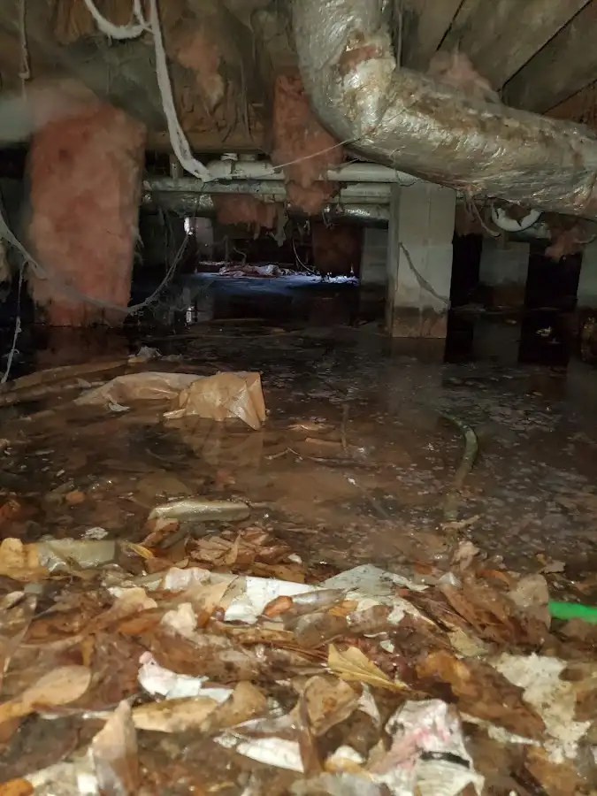 Crawl space flood assessment for Commercial Water Damage Restoration in Palmyra